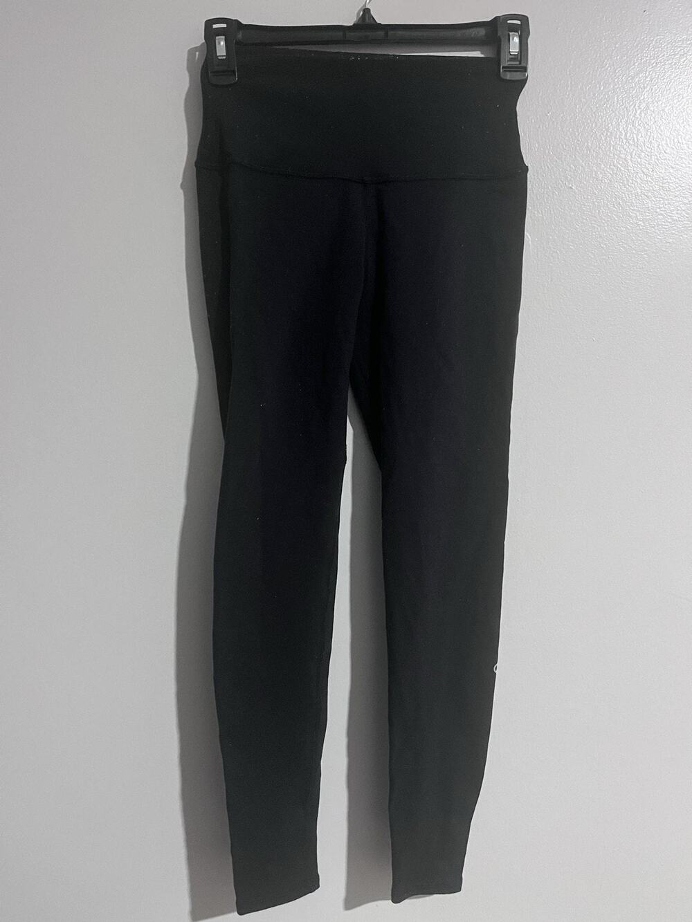 Alo Yoga Leggings Womens XS Black Ankle Yoga Slim Stretch Elastic Waist